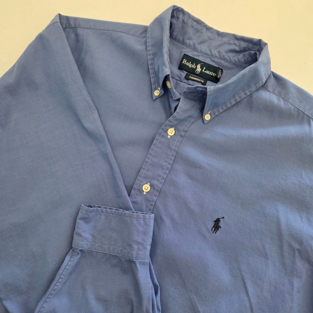 Ralph Lauren Yarmouth‎ Shirt Blue Button Down Oxford Mens 16.5 32/33
